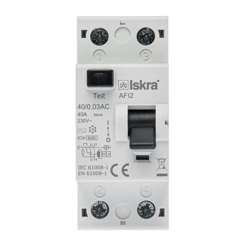 Устройство защитного отключения 40A 1Р+N АС 30 mA ISKRA AFI2 (786101150000)