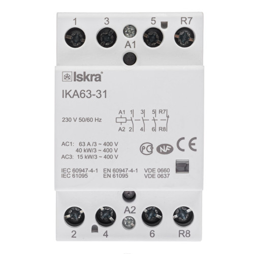 Модульний контактор IKA63-31, 230 V, AC Iskra