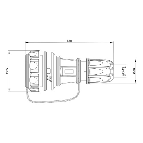 Герметична розетка IDE SCHUKO 16A 250В 2P+E IP68 Синій (118)