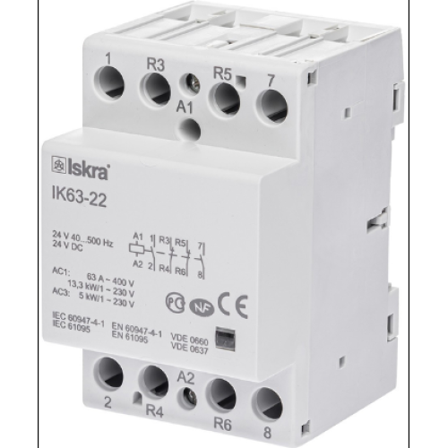 Модульный контактор IK63-22, 24 V, AC/DC Iskra