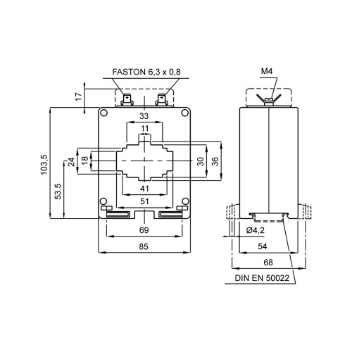 Трансформатор тока 50x18 1200/5A (0,5=60VA) Frer (TAC0511K2X05)