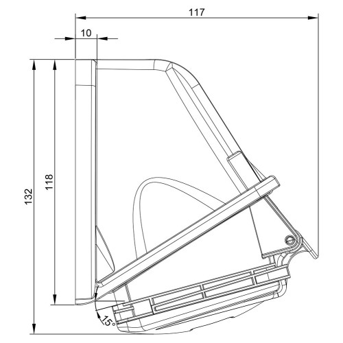 Розетка настенная силовая IDE 32A 415В 3P+N+T IP44 Красный (3326)