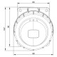 Розетка встроенная наклонная силовая IDE 32A 415В 3P+N+T IP67 Красный (3806)