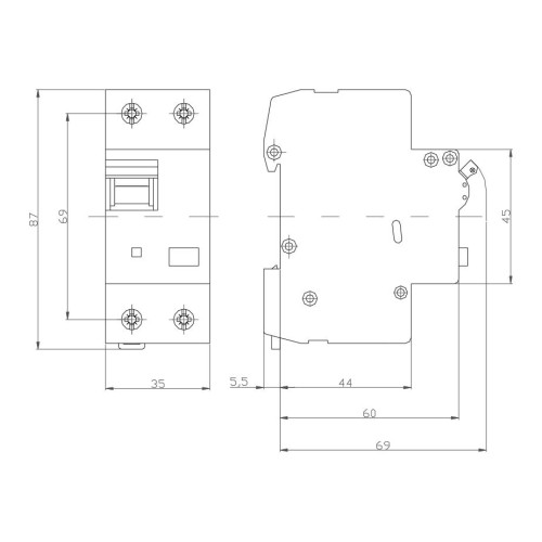 Диференційний вимикач ISKRA RFI2C32A 1P+N 32A A 30 mA DIN IP20 (786100607000)