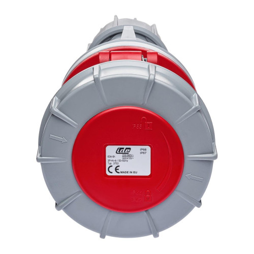 Розетка кабельна силова IDE 63A 415В 3P+N+E IP67 Червоний (3753)