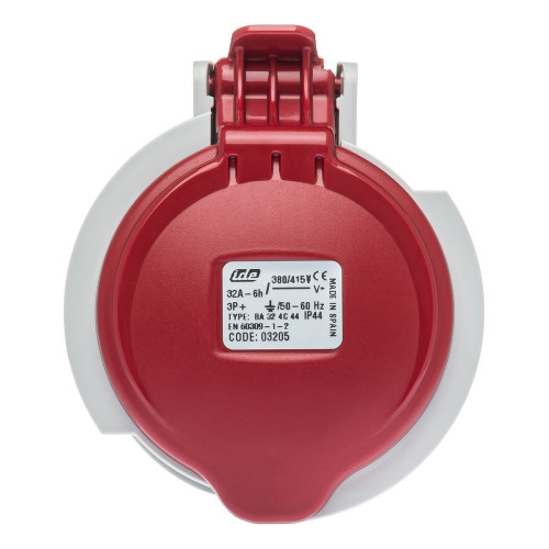 Розетка кабельная силовая IDE 32A 415В 3P+E IP44 Красный (3205)
