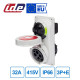 Розетка вбудована силова IDE 32A 415В 3P+E IP66 Червоний (3815)