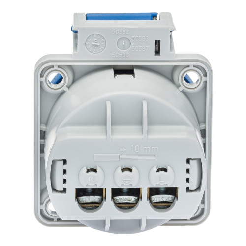 Розетка силовая IDE SCHUKO 16A 250В 2P+E IP54 Синий (452)