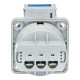 Розетка силовая IDE SCHUKO 16A 250В 2P+E IP54 Синий (452)