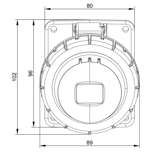 Розетка вбудована похила силова IDE 32A 415В 3P+T IP67 Червоний (3805)