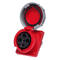 Розетка вбудована похила силова IDE 63A 415В 3P+T IP67 Червоний (3852)