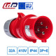Вилка кабельная IDE 32A 415В 3P+E IP44 Красный (8503)
