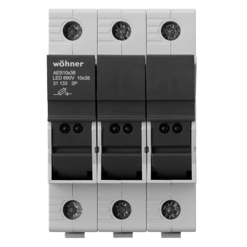 Тримач запобіжників Ambus 10х38 3р з LED індикацією 32А 690В Woehner (31133)