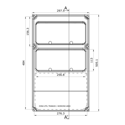 Распределительный щит под розетки IDE 26 модулей 504x297x177мм IP67 с шинами N+PE (1724GM/RR)