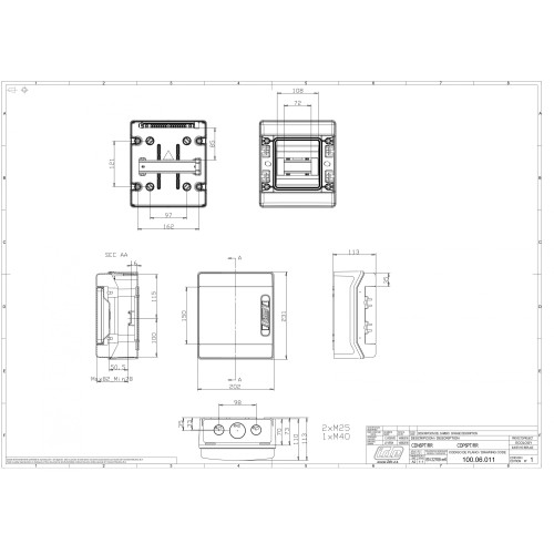 Распределительный щит IDE 6 модулей IP65 с шинами N и PE 231x202x113 мм (CDN6PT/RR)