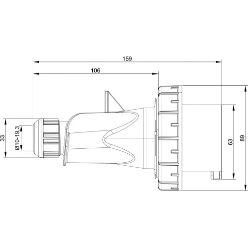 Вилка кабельная IDE 32A 250В 2P+E IP67 Синий (2604)