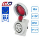 Встроенная розетка наклонная силовая IDE 16A 415В 3P+N+T IP67 Красный (3803)