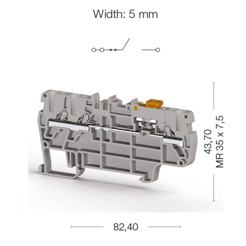 Клема вимірювальна WGO 2 IR сіра Klemsan (0.0.0.3.75909)