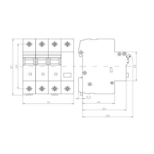 Диференційний вимикач ISKRA RFI4C20A 3P+N 20A A 30 mA DIN IP20 (786100979000)