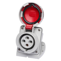 Настенная розетка силовая IDE 32A 415В 3P+T IP67 Красный (3825)