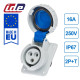 Розетка встроенная наклонная силовая IDE 16A 250В 2P+T IP67 Синий (2801)