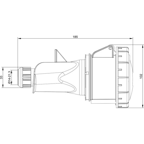 Розетка кабельна силова IDE 32A 415В 3P+N+E IP67 Червоний (3706)