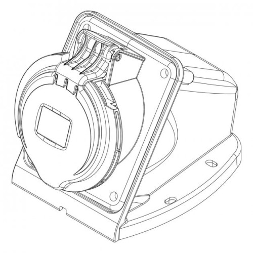 Настенная розетка силовая IDE 32A 415В 2P+E IP44 Красный (3324)