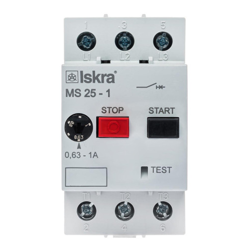 Вимикач захисту двигуна 0,63-1А 220-690В ISKRA MS25-1 (30107959000)