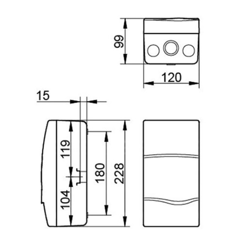 Распределительный щит IDE 4 модуля IP40 с шинами N и PE 228x120x99 мм (BV4PT/RR)