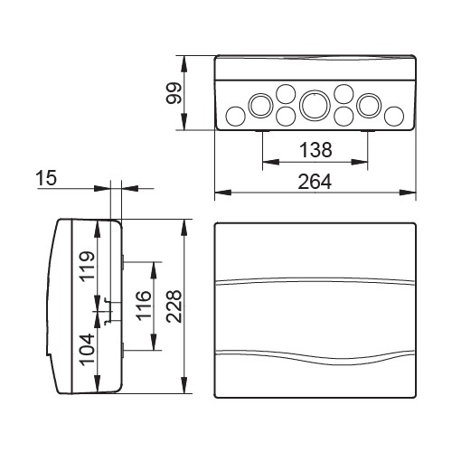 Распределительный щит IDE 12 модулей IP40 с шинами N и PE 228x264x99 мм (BV12PT/RR)