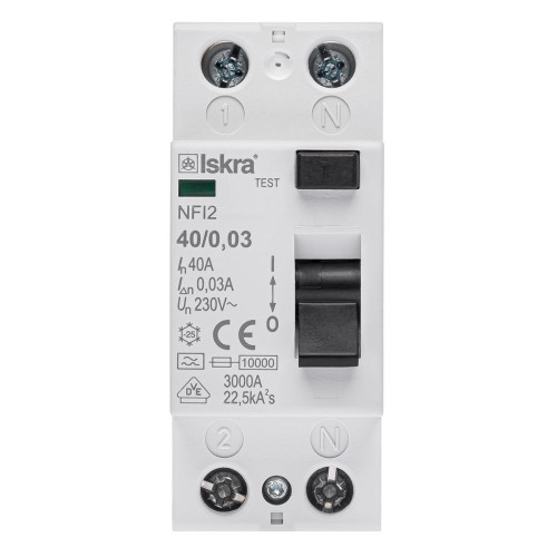 Устройство защитного отключения 40A 1Р+N A 30 mA ISKRA NFI2 (30104240000)
