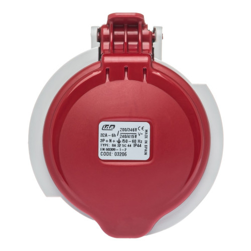 Розетка кабельная силовая IDE 32A 415В 3P+N+E IP44 Красный (3206)