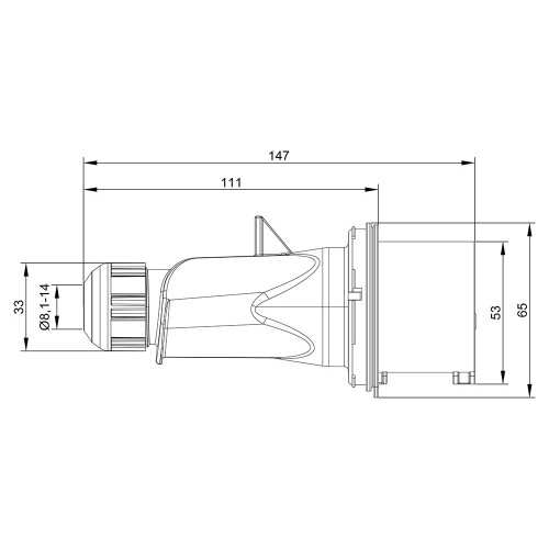 Вилка кабельная IDE 16A 415В 3P+E IP44 Красный (3102)