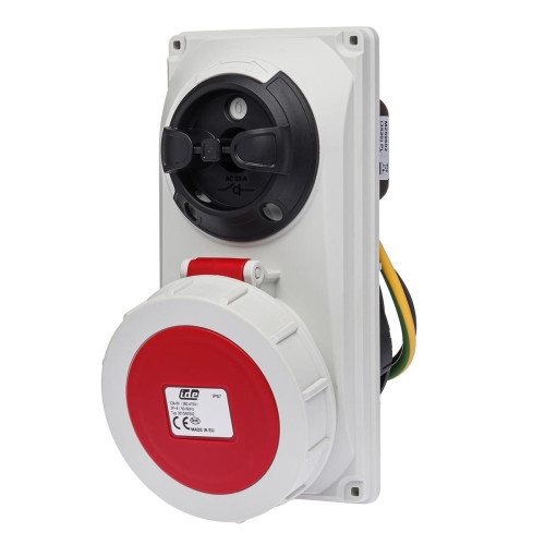 Розетка вбудована силова IDE 32A 415В 3P+E IP66 Червоний (3815)