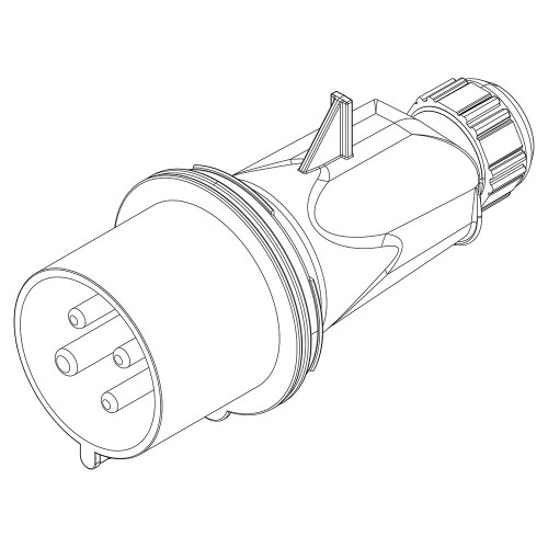 Вилка кабельная IDE 32A 415В 3P+E IP44 Красный (3105)