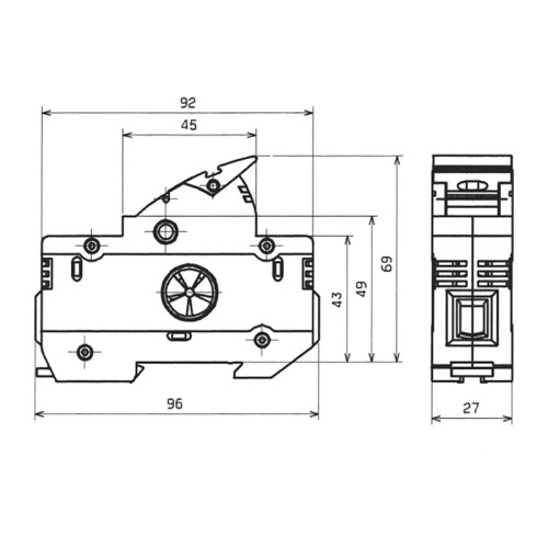 Тримач циліндричних запобіжників Ambus 14х51 1р 50А 690В Woehner (31115)