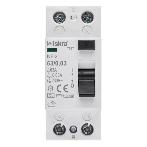 Устройство защитного отключения 63A 1Р+N A 30 mA ISKRA NFI2 (30104241000)