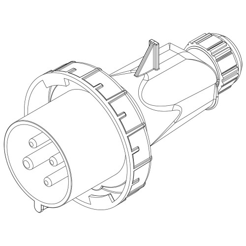 Вилка кабельная IDE 32A 415В 3P+E IP67 Красный (3605)