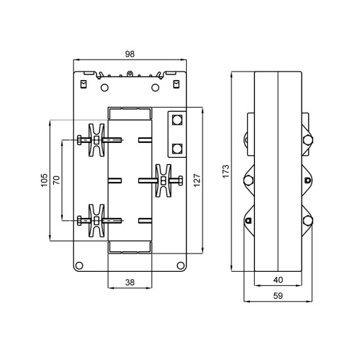 Трансформатор струму 38x127 1500/5А (0,5=15VA) Frer (TAT1261K5X05)