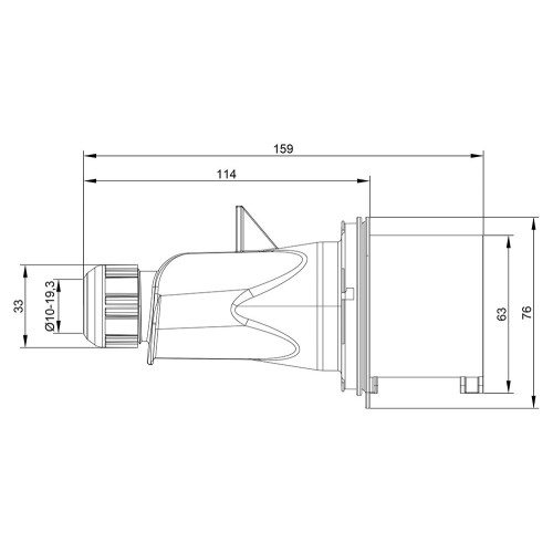 Вилка кабельная IDE 32A 415В 3P+E IP44 Красный (3105)