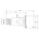 Вилка кабельная IDE 32A 415В 3P+E IP44 Красный (3105)