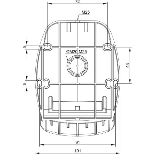 Настенная розетка силовая IDE 32A 415В 3P+T IP67 Красный (3825)