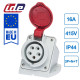 Розетка настенная силовая IDE16A 415В 3P+N+T IP44 Красный (3323)