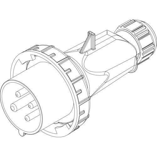Вилка кабельная IDE 16A 415В 3P+E IP67 Красный (3602)