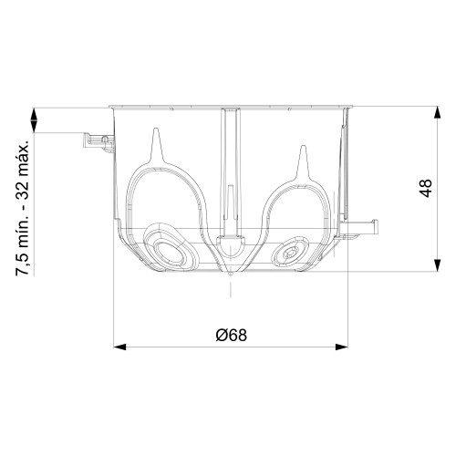 Установочная коробка 139x68x48мм IDE Domos с винтами (D70/2K)