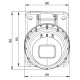 Розетка встроенная наклонная силовая IDE 16A 250В 2P+T IP67 Синий (2801)