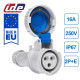Розетка кабельная силовая IDE 16A 250В 2P+E IP67 Синий (2701)
