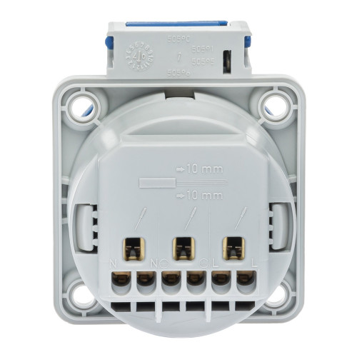 Розетка силова IDE SCHUKO 16A 250В 2P+E IP54 Синій (402)