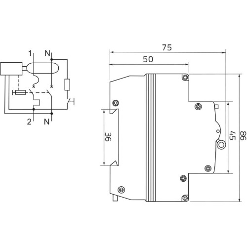 Диференційний вимикач ISKRA RFI1C25A 25A А 30 mA A 1P+N (786100922000)