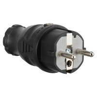 Вилка кабельная IDE SCHUKO 16A 250В 2P+E IP44 Черный (115)